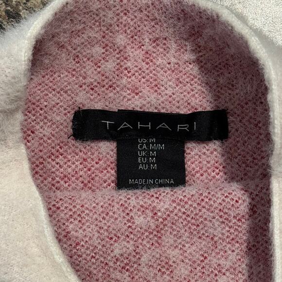 Tahari Sweater Fuzzy Christmas Fair Isle Nordic Scandi Winter Retro Cozy Medium - Picture 3 of 6